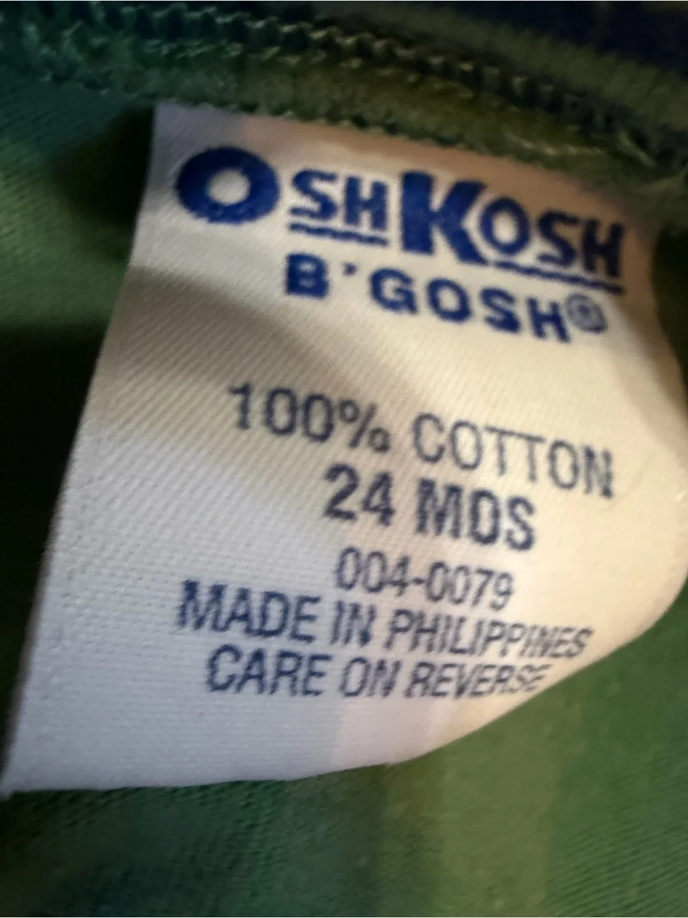 Vintage 90s OshKosh B'gosh Green Frog Romper 24 Months 100% Cotton Short Sleeve